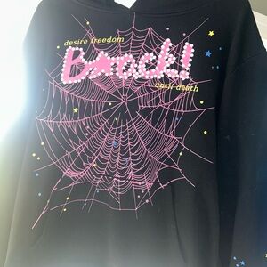 Desired Collection Black Hoodie with Pink and Blue Graphic
